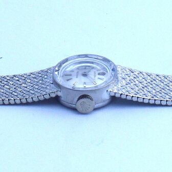 Rolex Precision 18k white gold ladies watch