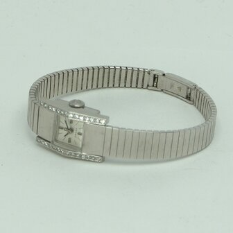 Omega 18k white gold watch with diamonds ref 8055