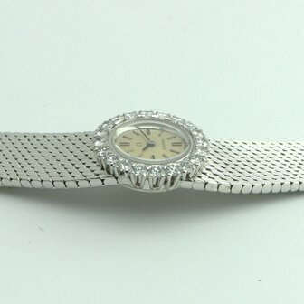 Omega Asymmetric Diamond 18k white gold watch ref 7197