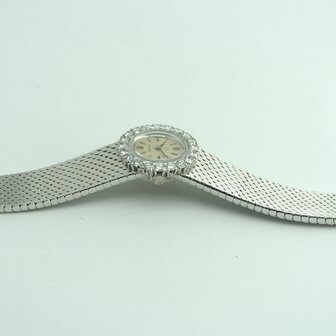 Omega Asymmetric Diamond 18k white gold watch ref 7197