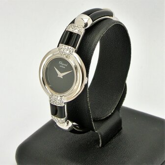 Chopard Gen&egrave;ve 18k white gold with onyx and diamond ref 93547