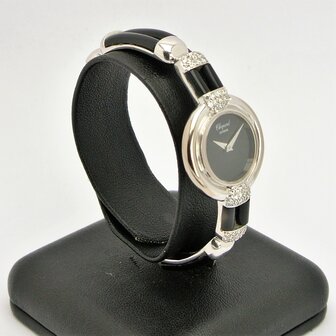 Chopard Gen&egrave;ve 18k white gold with onyx and diamond ref 93547