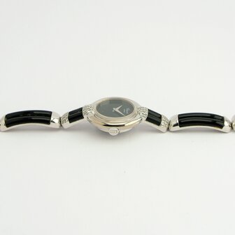 Chopard Gen&egrave;ve 18k white gold with onyx and diamond ref 93547