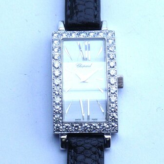 Chopard 18k white gold case with diamonds ref 13/6973-20