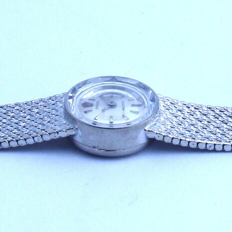 Rolex Precision 18k white gold ladies watch