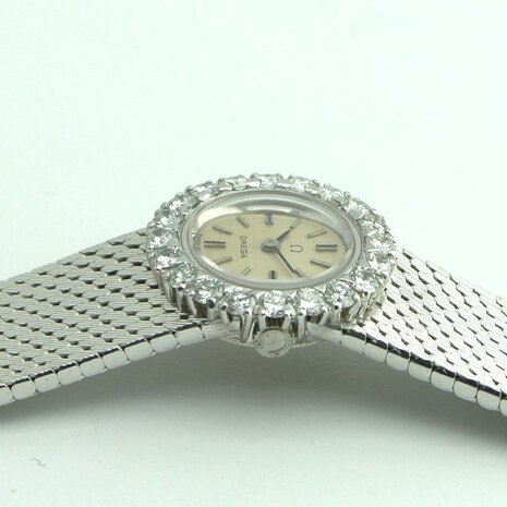 Omega Asymmetric Diamond 18k white gold watch ref 7197