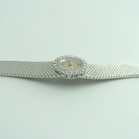 Omega Asymmetric Diamond 18k white gold watch ref 7197