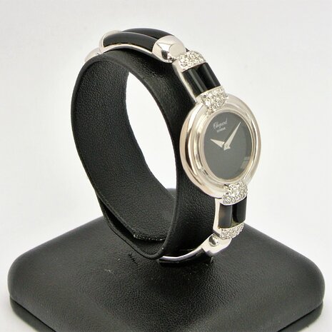 Chopard Genève 18k white gold with onyx and diamond ref 93547