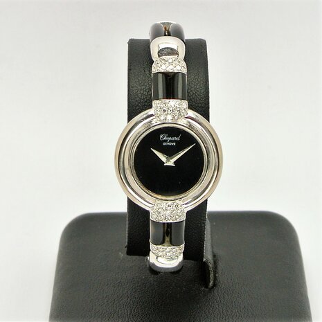 Chopard Genève 18k white gold with onyx and diamond ref 93547