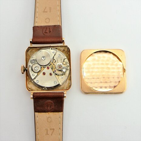 IWC Vintage Square 18k rose gold case ref 3085